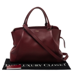 مملوكة مسبقًا Cartier Maroon Leather Small C de Cartier Satchel