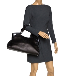 Pre Owned Cartier Black Leather Medium Marcello de Cartier Bag