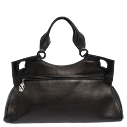 Pre Owned Cartier Black Leather Medium Marcello de Cartier Bag