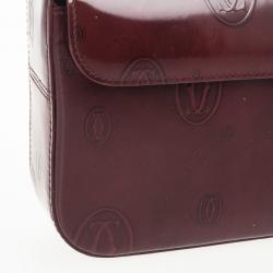 مملوكة مسبقًا Cartier Burgundy Logo Cabochon Muse Shoulder Handbag