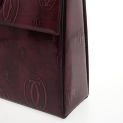 Pre Owned Cartier Burgundy Patent Leather Happy Birthday Top Handle Bag