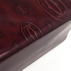 Pre Owned Cartier Burgundy Patent Leather Happy Birthday Top Handle Bag