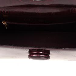 Pre Owned Cartier Burgundy Patent Leather Happy Birthday Top Handle Bag