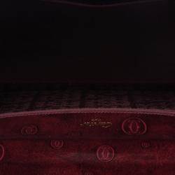 Pre Owned Cartier Burgundy Patent Leather Happy Birthday Top Handle Bag