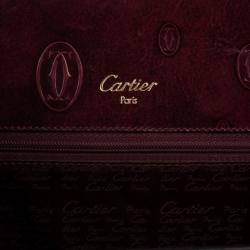 Pre Owned Cartier Burgundy Patent Leather Happy Birthday Top Handle Bag
