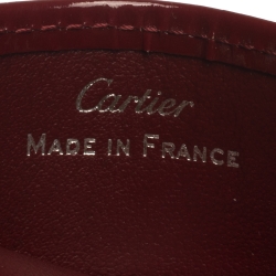 Pre Owned Cartier Red Patent Leather Happy Birthday Card Holder