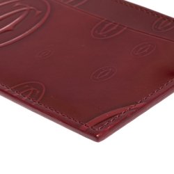 Pre Owned Cartier Red Patent Leather Happy Birthday Card Holder