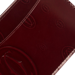 Pre Owned Cartier Red Patent Leather Happy Birthday Card Holder