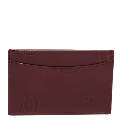 Pre Owned Cartier Red Patent Leather Happy Birthday Card Holder