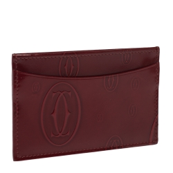 Pre Owned Cartier Red Patent Leather Happy Birthday Card Holder