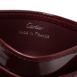 Pre Owned Cartier Red Patent Leather Happy Birthday Card Holder