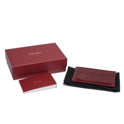 Pre Owned Cartier Red Patent Leather Happy Birthday Card Holder