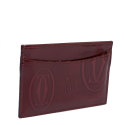 Pre Owned Cartier Red Patent Leather Happy Birthday Card Holder