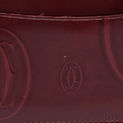 Pre Owned Cartier Red Patent Leather Happy Birthday Card Holder