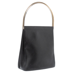 Pre Owned Cartier Black Leather Trinity Bag
