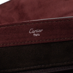 مملوكة مسبقًا Cartier Burgundy Patent Leather/Suede and Python Classic Feminine Line Chain Bag