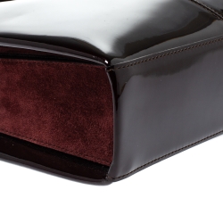 مملوكة مسبقًا Cartier Burgundy Patent Leather/Suede and Python Classic Feminine Line Chain Bag
