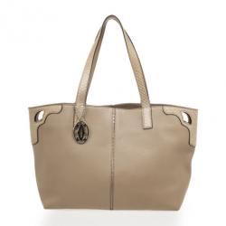 Pre Owned Cartier Beige Canvas & Snakeskin Limited Edition 'Marcello De Cartier' Tote