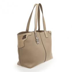 Pre Owned Cartier Beige Canvas & Snakeskin Limited Edition 'Marcello De Cartier' Tote