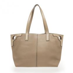 Pre Owned Cartier Beige Canvas & Snakeskin Limited Edition 'Marcello De Cartier' Tote
