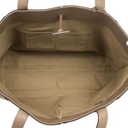 Pre Owned Cartier Beige Canvas & Snakeskin Limited Edition 'Marcello De Cartier' Tote