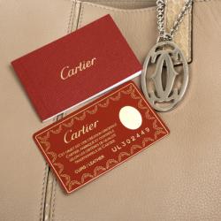 Pre Owned Cartier Beige Canvas & Snakeskin Limited Edition 'Marcello De Cartier' Tote
