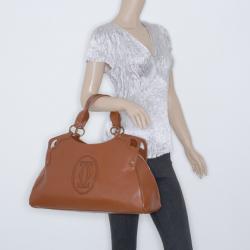 مملوكة مسبقًا Cartier Brown Leather Marcello De Cartier Large Handbag