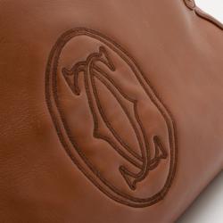 مملوكة مسبقًا Cartier Brown Leather Marcello De Cartier Large Handbag