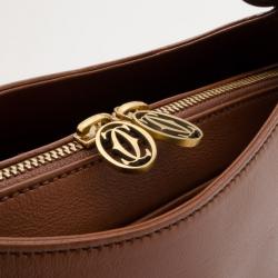 مملوكة مسبقًا Cartier Brown Leather Marcello De Cartier Large Handbag