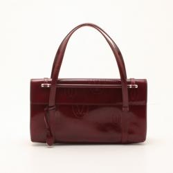 Pre Owned Cartier Bordeaux Happy Birthday Cabochon Flap Bag 