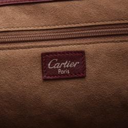 Pre Owned Cartier Bordeaux Happy Birthday Cabochon Flap Bag 
