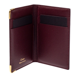 Pre Owned Cartier Red Leather Must De Cartier Card Holder
