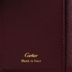 Pre Owned Cartier Red Leather Must De Cartier Card Holder
