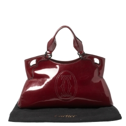 Pre Owned حقيبة كارتييه ماركلو دو كارتييه كبيرة جلد بنية