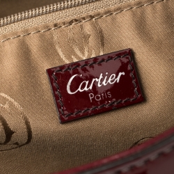 Pre Owned حقيبة كارتييه ماركلو دو كارتييه كبيرة جلد بنية