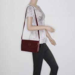 مملوكة مسبقًا Cartier Vintage Burgundy Flap Shoulder Bag 