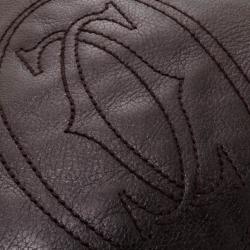 Pre Owned Cartier Black Leather 'Marcello' Large Tote