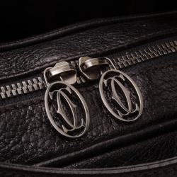 Pre Owned Cartier Black Leather 'Marcello' Large Tote