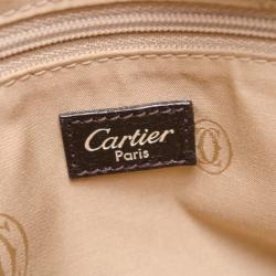 Pre Owned Cartier Black Leather 'Marcello' Large Tote