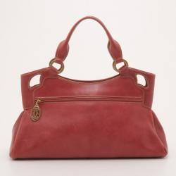 Pre Owned Cartier Red Leather Marcello De Cartier Small Handbag 