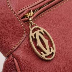 Pre Owned Cartier Red Leather Marcello De Cartier Small Handbag 