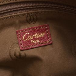 Pre Owned Cartier Red Leather Marcello De Cartier Small Handbag 