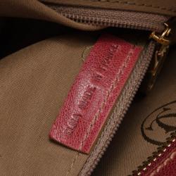 Pre Owned Cartier Red Leather Marcello De Cartier Small Handbag 