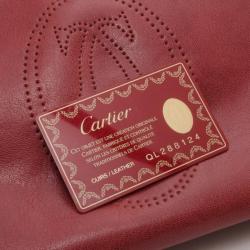 Pre Owned Cartier Red Leather Marcello De Cartier Small Handbag 