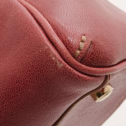 Pre Owned Cartier Red Leather Marcello De Cartier Small Handbag 