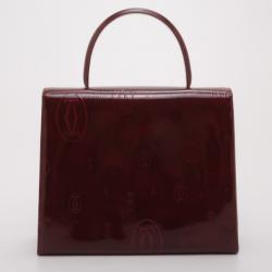Pre Owned Cartier Burgundy 'Happy Birthday' Top Handle Bag