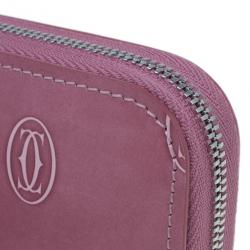 Pre Owned محفظة كارتييه كونتينيتال جلد وردي لامع بالشعار