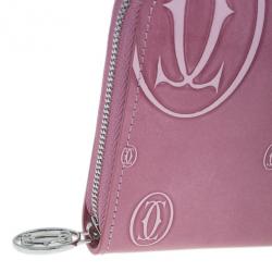 Pre Owned محفظة كارتييه كونتينيتال جلد وردي لامع بالشعار