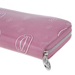 Pre Owned محفظة كارتييه كونتينيتال جلد وردي لامع بالشعار