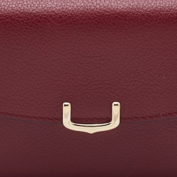 مملوكة مسبقًا Cartier Red Leather C de Cartier Flap Compact Wallet